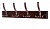 Вешалка деревянная с 4 тройными крючками, дуб венге